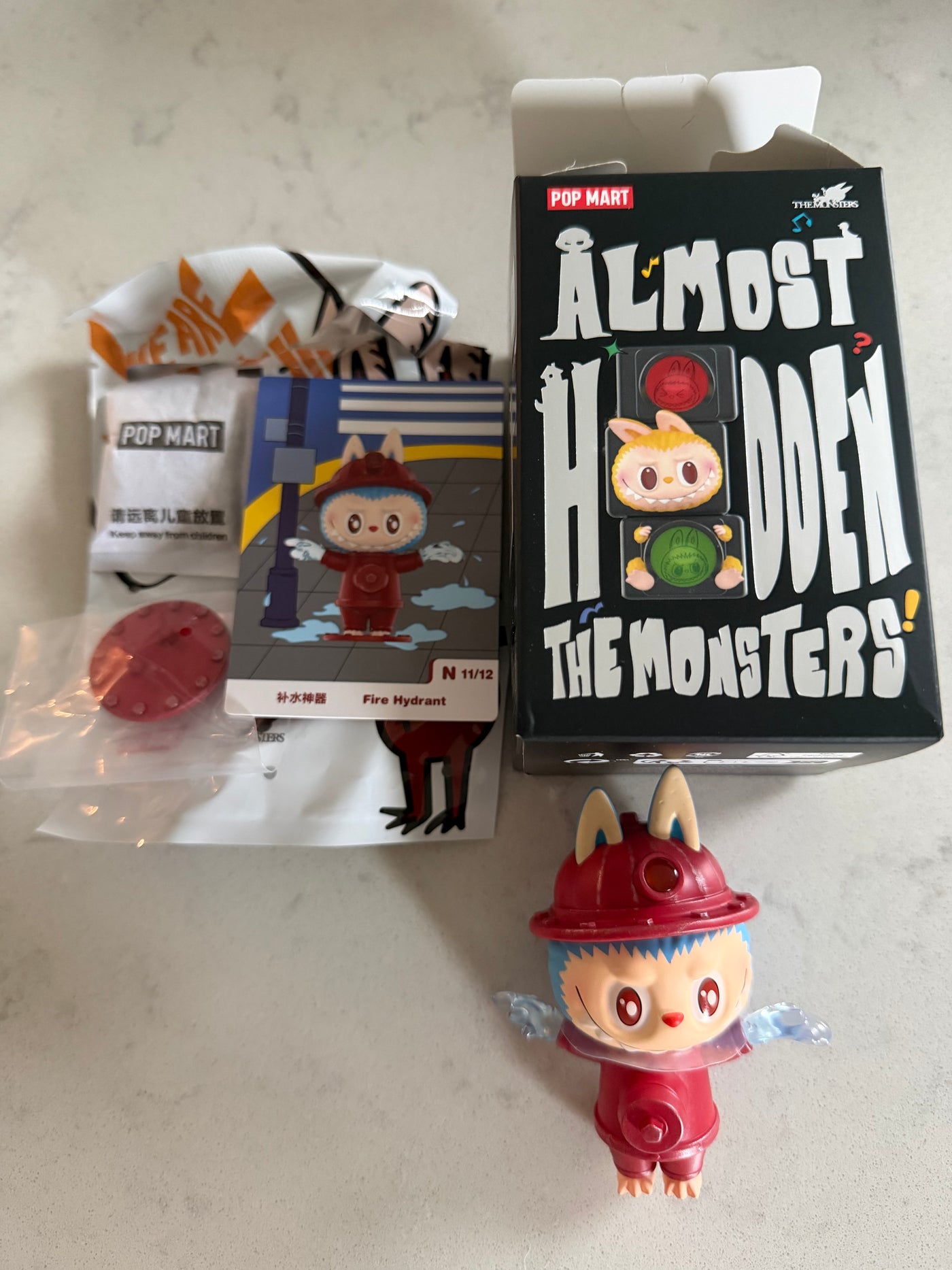 Pop Mart Labubu The Monsters Almost Hidden Fire Idrant Figure USA SELLER New