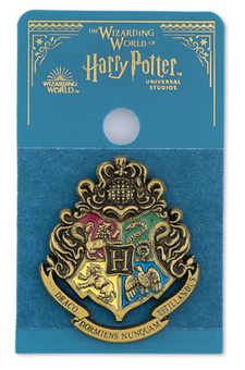 Universal Studios Harry Potter Hogwarts Crest Bronze Pin New With Tag