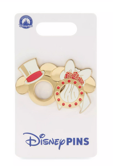 Disney Parks Mickey and Minnie Mouse Icons Wedding Rings Pin New With Card