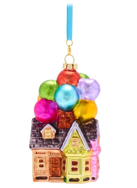 Disney Pixar Up Balloon House Christmas Glass Ornament New with Tag