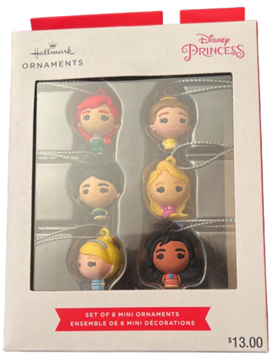 Hallmark Disney Princess Christmas Miniature Ornaments Set of 6 New with Box