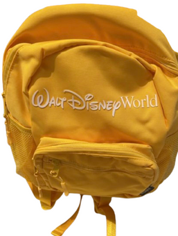 Disney Parks Walt Disney World Logo Mania Backpack Bag Yellow New With Tag