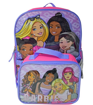 Barbie 16" Backpack with Lunch Bag New With Tag