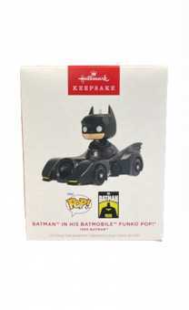 Hallmark 2024 Keepsake DC 1989 Batman in His Batmobile Funko POP Ornament New