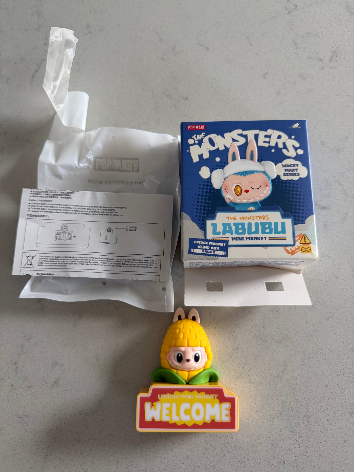 Pop Mart Labubu The Monsters Wacky Mart Corn Fridge Magnet USA SELLER New w Box