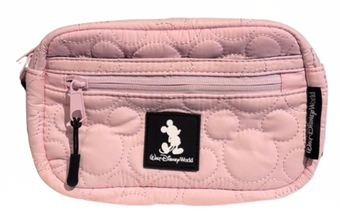 Disney Parks WDW Logo Mickey Mouse Quilted Hip Funny Pack Pink Bag New With Tag