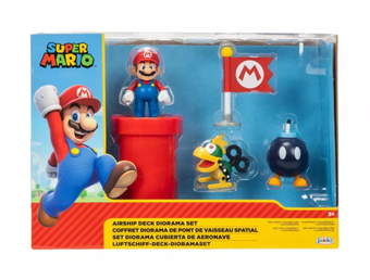 Nintendo 2.5" Bowser's Airship Deck Diorama Toy New With Tag