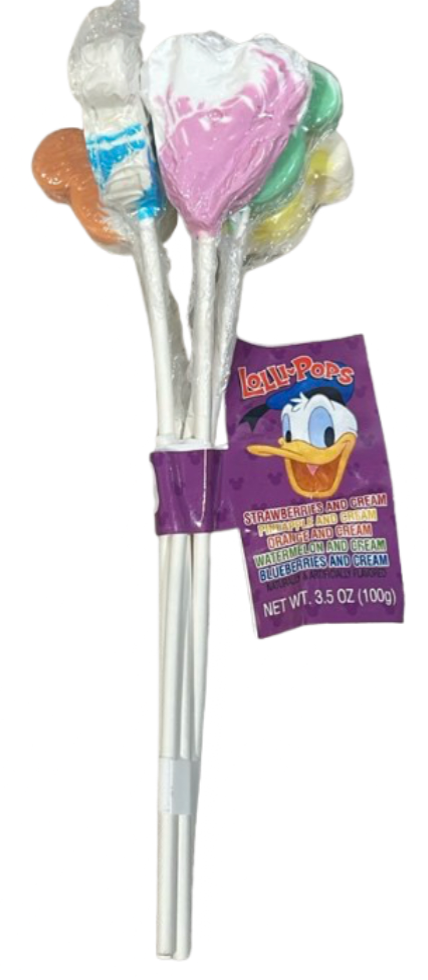 Disney Parks Mickey Mouse Icon Lolli-Pops Fruits and Cream Set of 5 New With Tag