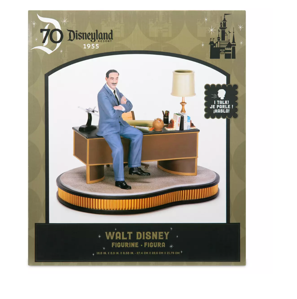 Disney Disneyland 70th Anniversary Walt Disney Talking Figure New with Box
