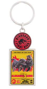 Universal Studios Jurassic World Malta Fight Night Poster Keychain New With Tag