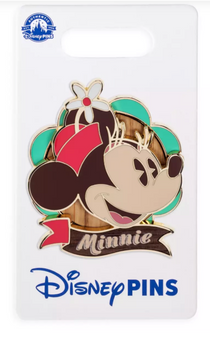 Disney Parks Minnie Mouse Wood Inlay Pin New With Card