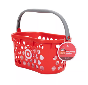 Target Red Toy Shopping Basket with Bullseye Dog Foldable Bag New with Tag