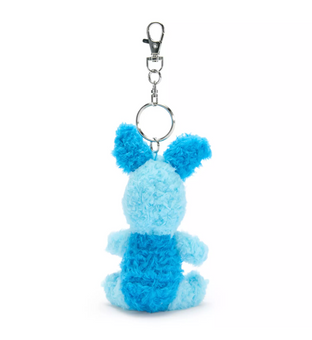 Disney D23 Winnie the Pooh Piglet Blue Plush Keychain Bag Charm New with Tag