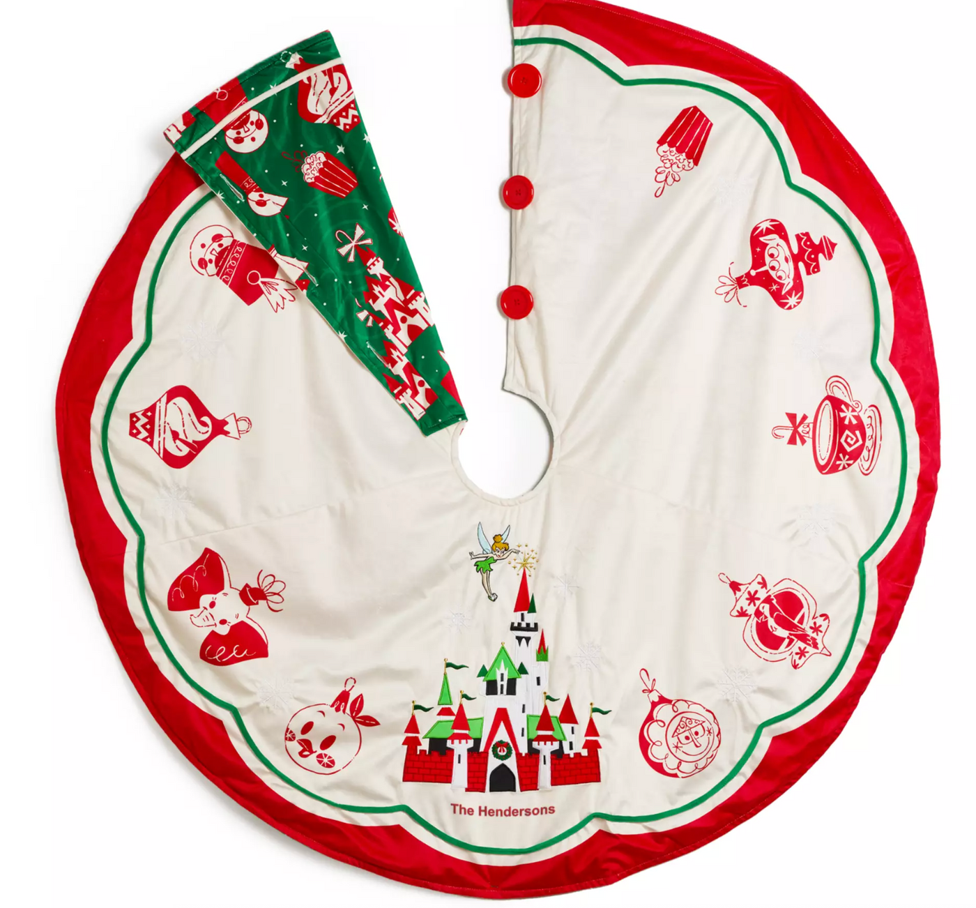 Disney Parks Tinker Bell and Fantasyland Castle Holiday Tree Skirt New