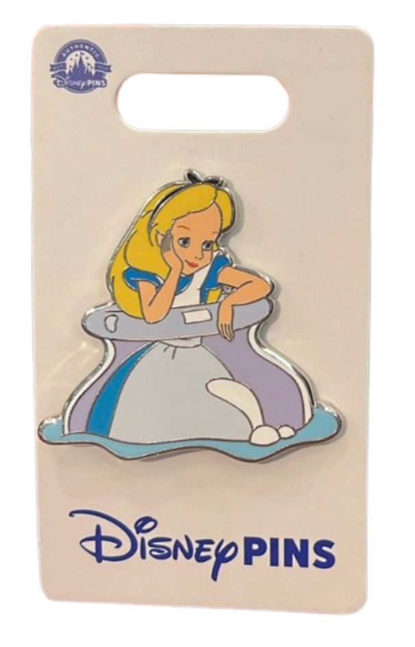Disney Parks Alice in Wonderland Alice In the Bottle Floating Pin New With Card