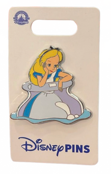 Disney Parks Alice in Wonderland Alice In the Bottle Floating Pin New With Card