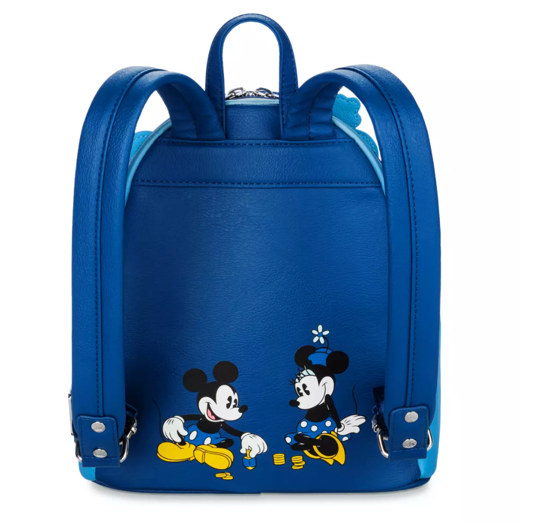 Disney Parks Mickey and Minnie Hanukkah Light-Up Loungefly Mini Backpack New