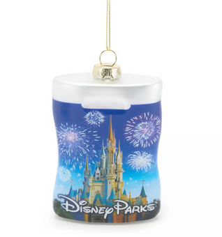 Disney Parks Shopping Bag Glass Christmas Ornament New with Tag