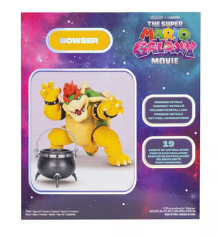 The Super Mario Galaxy Movie 6" Bowser Figure Cauldron Accessory Toy New W Tag