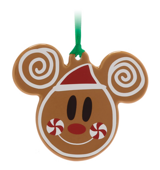 Disney Parks Mickey Mouse Icon Gingerbread Cookie Christmas Ornament New w Tag