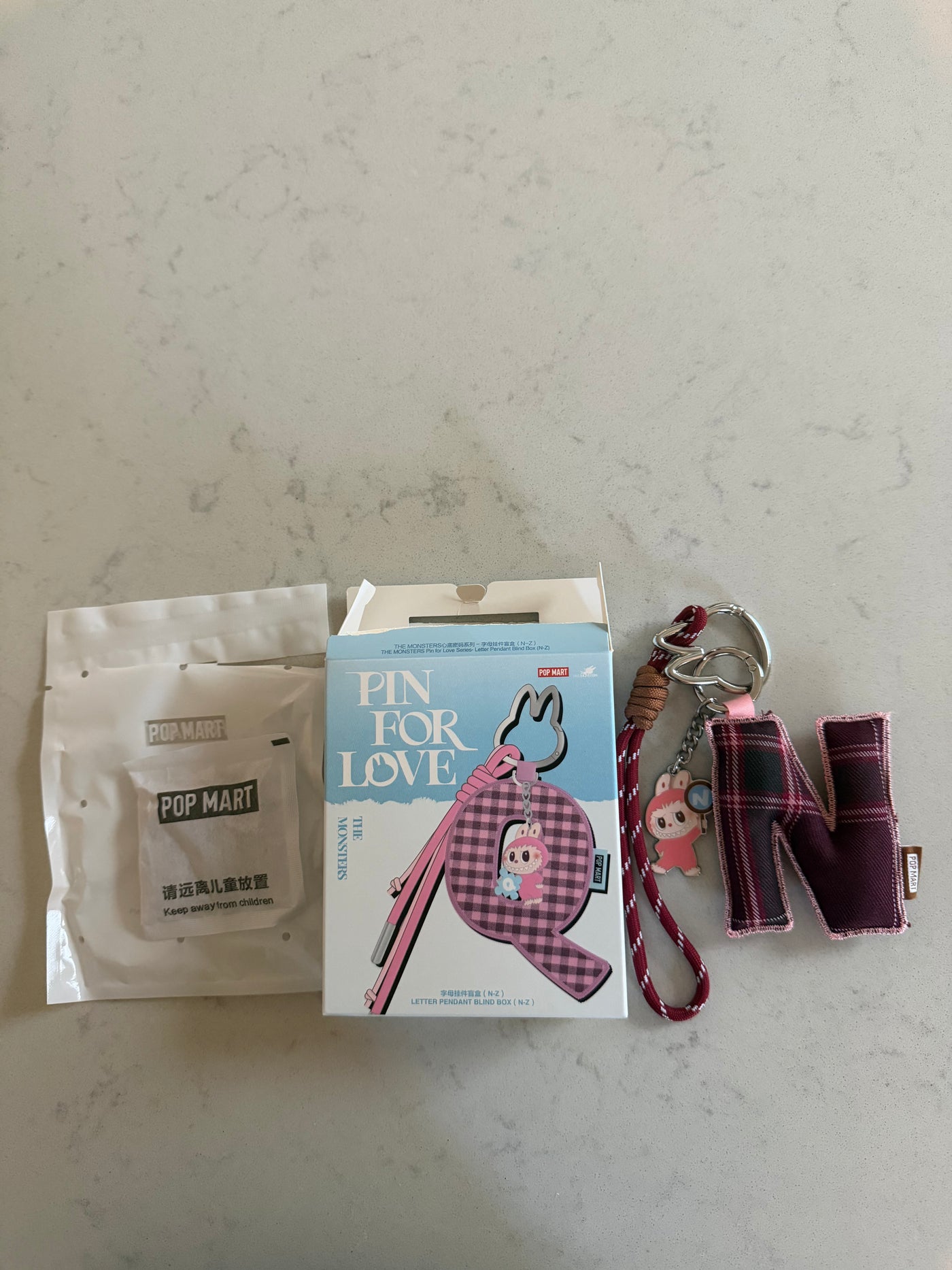 Pop Mart Labubu The Monsters Pin for Love Letter Pendant N Keychain USA New