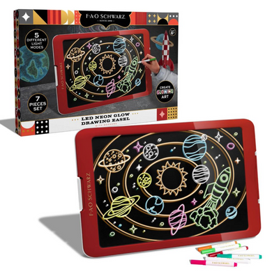 FAO Schwarz Neon Glow Drawing Easel New With Box