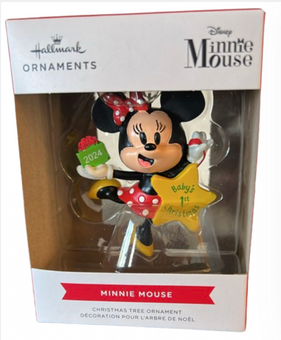 Hallmark Disney 2024 Minnie Baby's 1st Christmas Tree Ornament New With Box