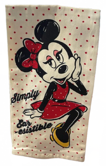 Disney Parks Minnie Mouse Simply Ear-esistible Kitchen Towel New With Tag