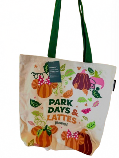 Disney Parks WDW Starbucks Fall Park Days Lattes Tote Bag New with Tag