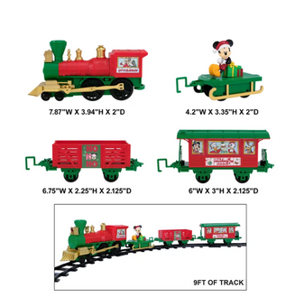 Disney Mickey Mouse Holiday Train Set Locomotive Mickey Sleigh Car New With Tag