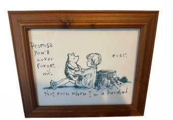 Disney Rare Winnie the Pooh Promise You'll Never Forget Me Ever Print Framed