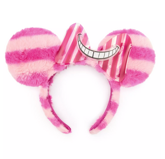 Disney Parks Cheshire Cat Plush Ear Headband for Adults Alice in Wonderland New
