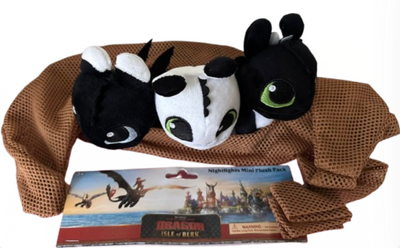 Universal Studios Train a Dragon Nightlights Mini Plush Pack Sling New With Tag