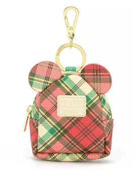 Disney Parks Mickey Mouse Plaid Loungefly Mini Backpack Bag Charm New with Tag