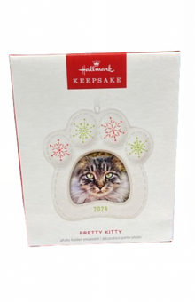 Hallmark 2024 Keepsake Pretty Kitty Porcelain Photo Frame Christmas Ornament New