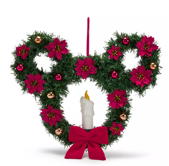 Disney Parks Mickey Mouse Icon Light-Up Holiday Wreath New with Tag