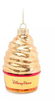 Disney Parks Pineapple Swirl Glass Christmas Ornament New With Tag
