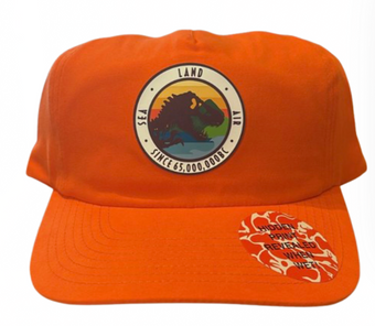 Universal Studios Jurassic World Rebirth Sea Land Air Orange Hat Cap New W Tag