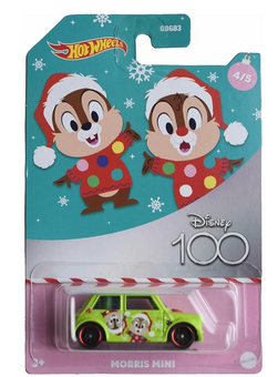 Disney 100 Chip and Dale Hot Wheels Morris Mini Car Green 4/5 Toy New With Tag