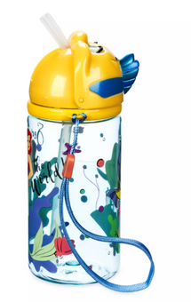 Disney Parks Flounder Figural Water Bottle Straw Little Mermaid New With Tag