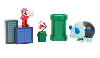 Nintendo Super Mario 2.5" Wonder Diorama Set with Bubble Mario Toy New W Tag