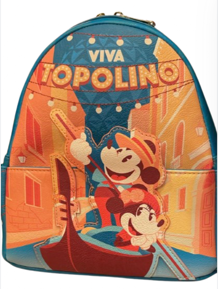 epcot mini backpack Disney Parks Italy Viva Topolino Loungefly New With Tag Rustic Rover Waxed Canvas Size:Medium - 12x8.5in internalid-52602