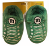 M&M's World Green Characters Plush Slippers Youth S/M New with Tag