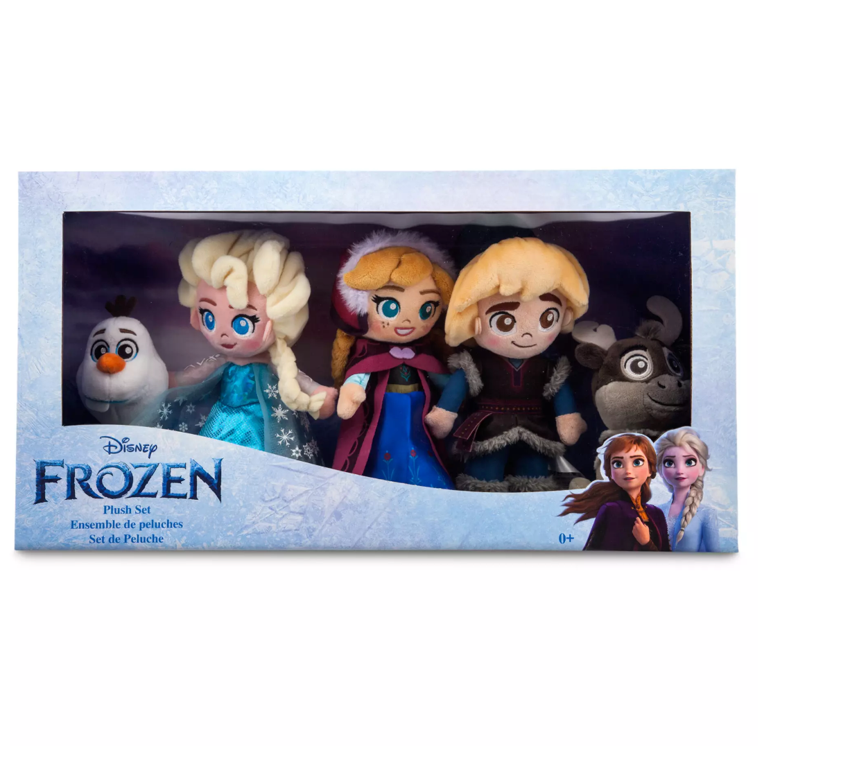 Disney Parks Frozen Anna Elsa Kristoff Olaf and Sven Plush Doll Gift Set New Box