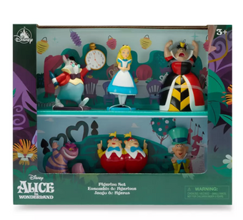 Disney Alice In Wonderland Figurine Play Set Playset White Rabbit Cheshire Cat