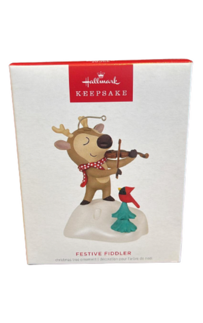 Hallmark 2023 Keepsake Festive Fiddler Musical Christmas Ornament New with Box