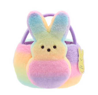 PEEPS Rainbow Bunny Plush Easter Basket New with Tag