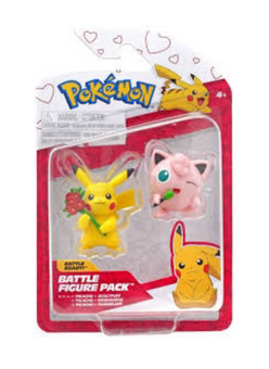 Pokemon 2in Valentines Battle Figure Pack Pikachu Jigglypuff Toy New With Tag