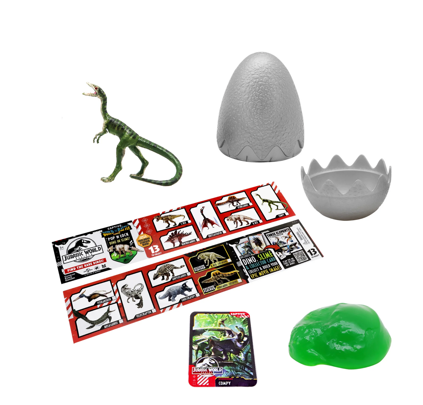 Jurassic World Rebirth Captivz Slime Egg Dinosaur Collectible Flocked Mystery