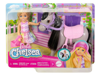 Barbie Chelsea Doll & Horse Toy Set Bends at Knees "Ride" Pony Toy New with Box